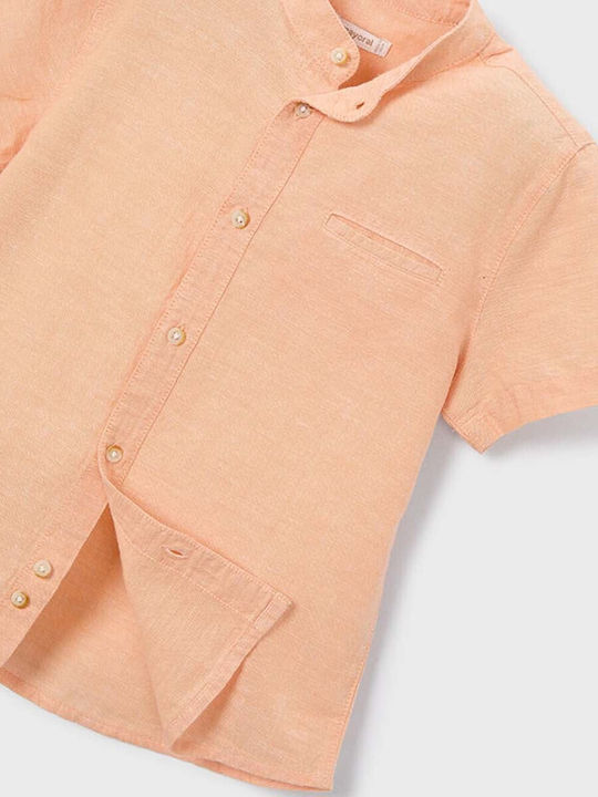 Kids Shirt Short Sleeve Linen Orange