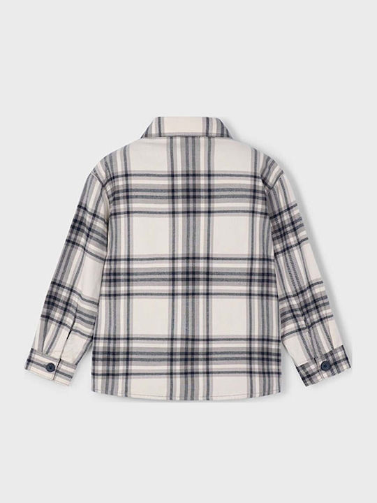 Kids Checked Shirt Long Sleeve Gray