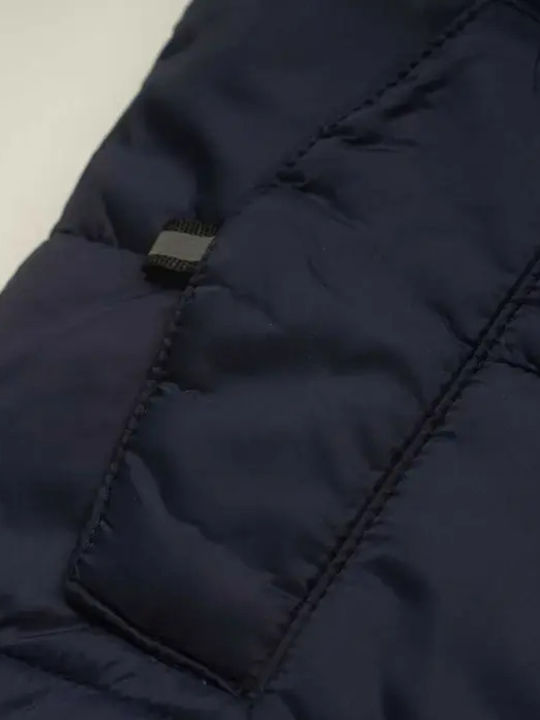 Kids Casual Sleeveless Jacket with Lining and Hood Blue