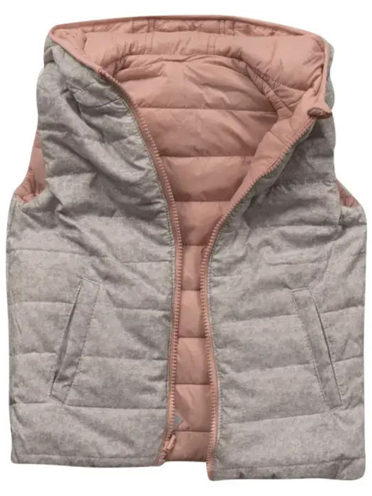 Kids' Casual Jacket Sleeveless with Hood Pink