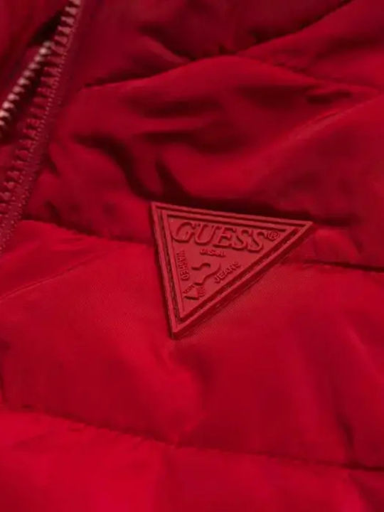 Kids Quilted Sleeveless Jacket Red