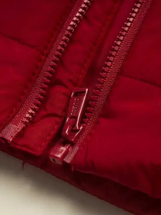 Kids Quilted Sleeveless Jacket Red