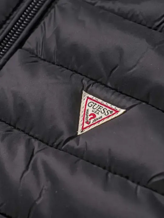 Kids' Quilted Jacket Sleeveless Short Black