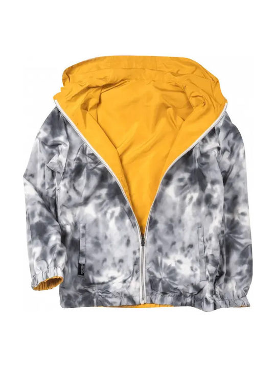 Kids' Casual Jacket Short Windproof Double Sided with Hood Yellow