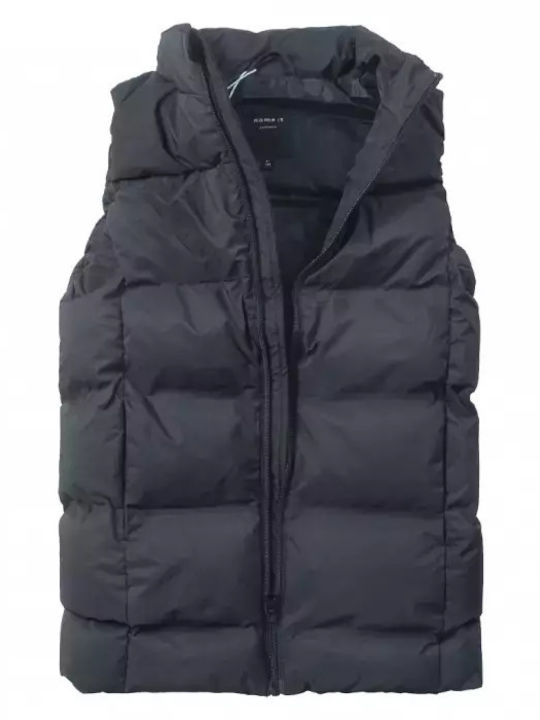 Kinder Steppjacke Ärmellos Kurz Schwarz