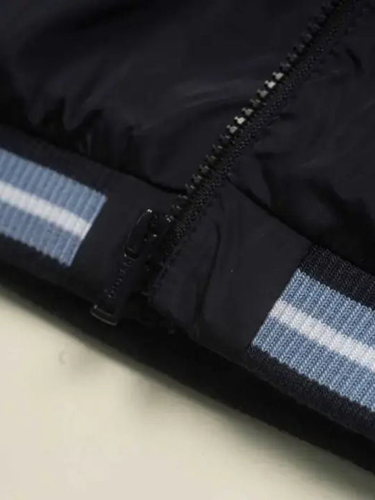 Kids Casual Short Windproof Jacket with Hood Blue