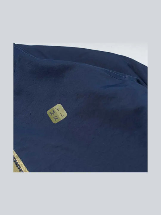 Kids Bomber Short Windproof Double Sided Navy Blue