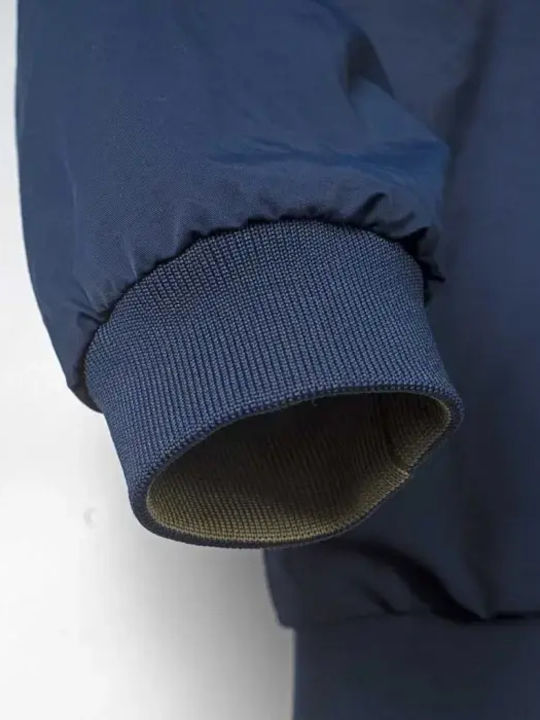 Kids Bomber Short Windproof Double Sided Navy Blue
