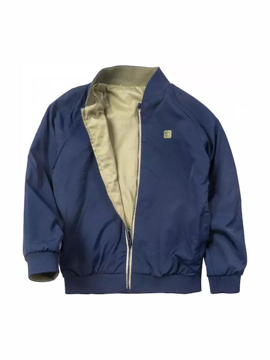 Kids Bomber Short Windproof Double Sided Navy Blue