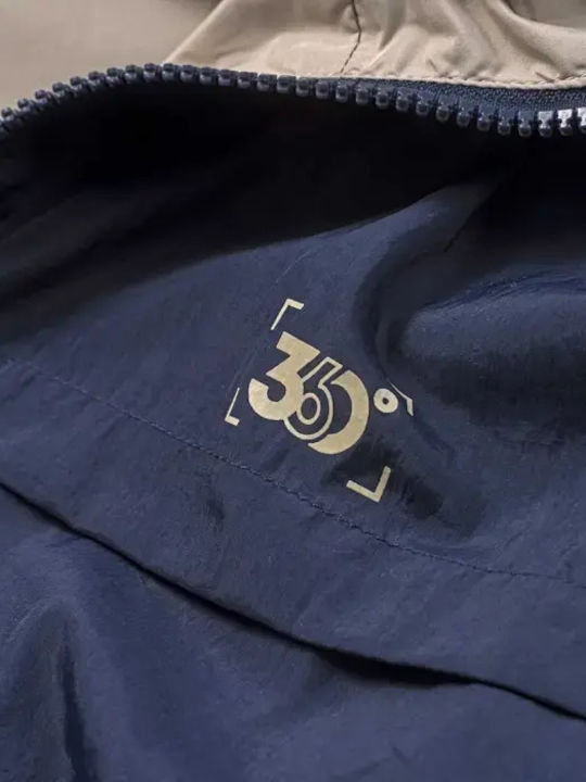 Kids' Casual Jacket Windproof Double Sided with Hood Dark Blue