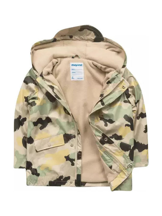 Waterproof Kids' Casual Jacket with Hood Green
