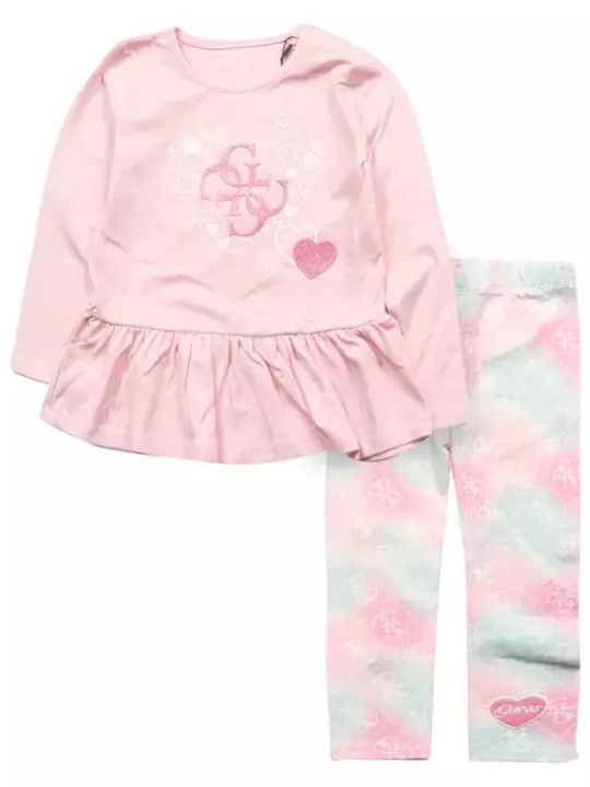 Kids' Set with Leggings Winter 2pcs Cotton Candy Pink