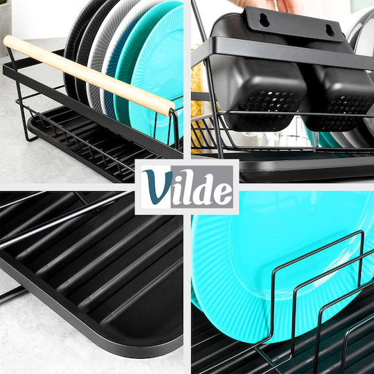 Vilde Στραγγιστήρι Γούρνας Μεταλλικό Μαύρο 50.5x33x18cm