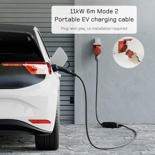 Portable Charging Station 11kW with Built-in Cable Type 2