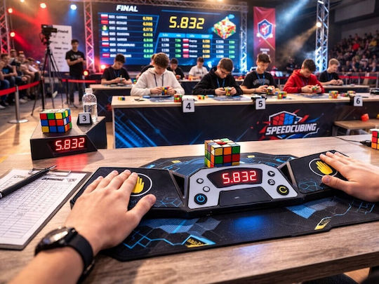 Cronometru Speedcubing Zola Cube Antrenament Jocuri Logice Funcție Salvare Record Negru Argintiu