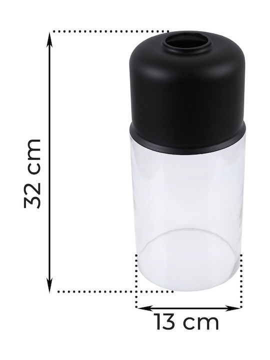 Oslo Klare Glas Lampenschirm Rohr Höhe 32cm