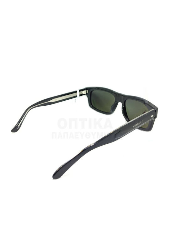 Unisex Sunglasses with Horn-Rimmed Frame Pure Grey Polarized