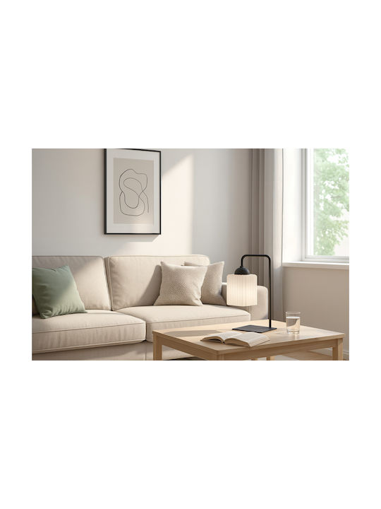 Light Home Lampă de Masă pentru Soclu E27 cu Abajur Negru și Bază