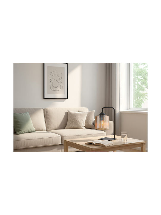 Light Home Lampă de Masă pentru Soclu E27 cu Abajur Negru și Bază
