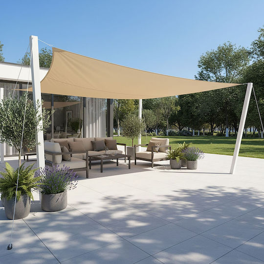 Relaxdays Netz- und Schattengewebe Beiges 5x6m