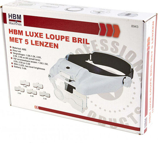 Μεγεθυντικός Φακός Κεφαλής Led 5 Φακούς Hbm