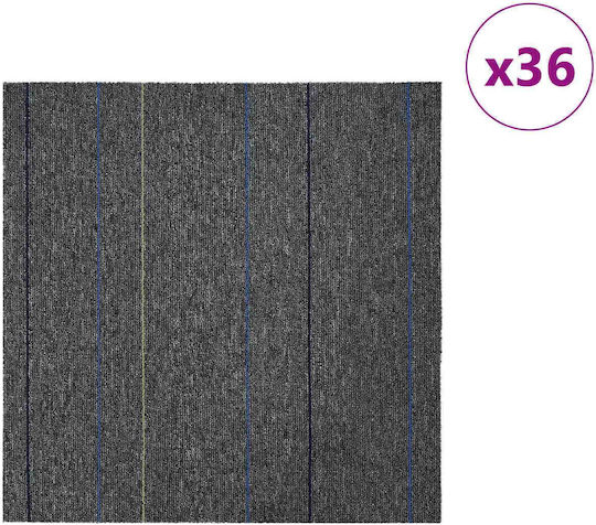 vidaXL Set Plastic Floor with 36 Gray Tiles