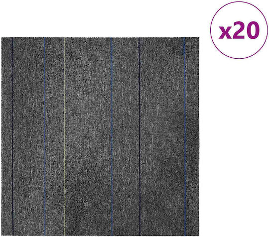vidaXL Set Plastic Floor with 20 Gray Tiles