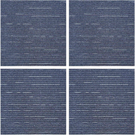 vidaXL Set Plastic Floor with 4 Tiles L50xW50cm Blue