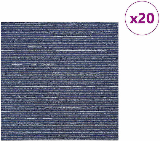 vidaXL Set Plastic Floor with 20 Tiles L50xW50cm Blue