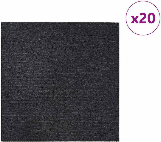 vidaXL Set Plastic Floor with 20 Tiles L50xW50cm Gray