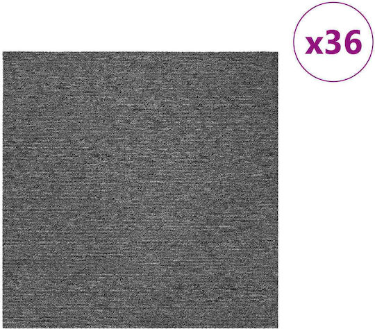 vidaXL Set Plastikböden mit 36 Fliesen M50xP50cm Grau