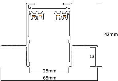 Inlight Χωνευτή Μαγνητική Ράγα 220v Κάλυμμα Μαύρη Απόχρωση D:2m Trm20022 Trm20022