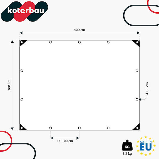 Kotarbau Αδιάβροχος Μουσαμάς 120gr/m² 4x2μ. Ελαφρού Τύπου Διάφανος