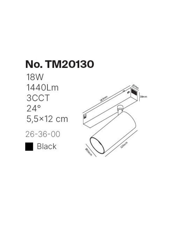 Inlight LED Σποτ σε Μαύρο Χρώμα