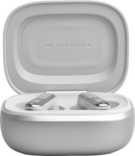 JBL Live Flex 4 Earbud Bluetooth Handsfree Headphones with Sweat Resistance and Charging Case Silver