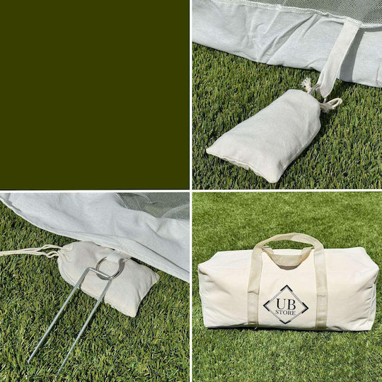 Cuib De Țânțari Pentru Camping De Grădină 3x3 M Albă Verandă Kiosc Sau Atrium Protecție Insecte
