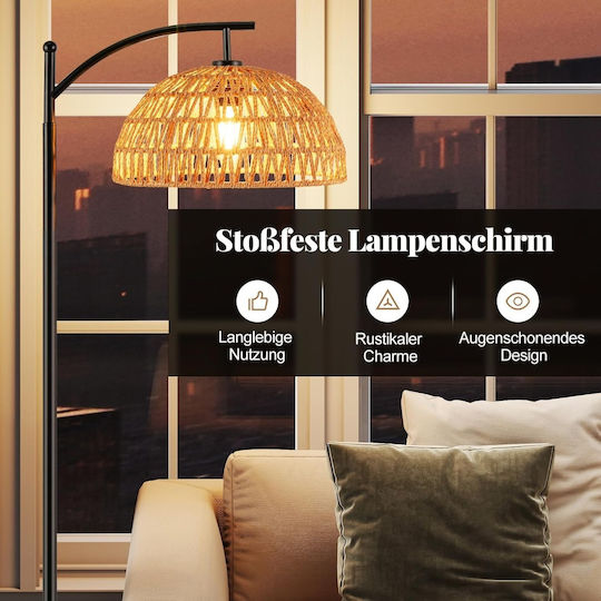 Costway Floor Lamp Height 160cm with Socket for E27 Bulb Black