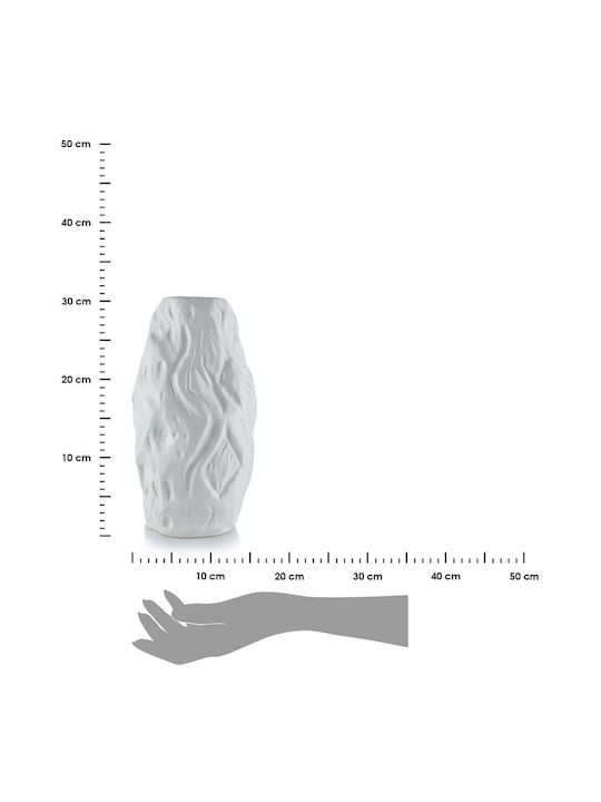 HowHomely Dekorative Keramikvase Weiß