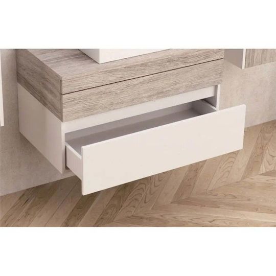 Inter Ceramic ICP4425-80 Waschtisch mit Waschbecken & Spiegel L80xB46xH20cm Beige