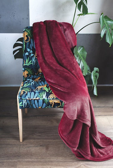 Faro Pătură Blănoasă Pentru Canapea 130x170 cm Burgundy