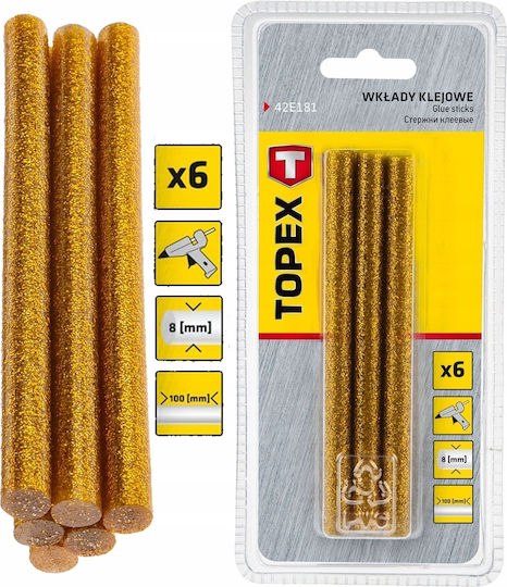 8 Mm Glue Refills Gold Glitter 6 Pcs