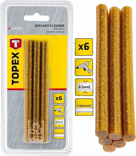 8 Mm Glue Refills Gold Glitter 6 Pcs