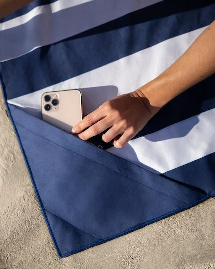 Flamingueo Πετσέτα Microfiber Σώματος 400gr/m² Μπλε 180x90εκ.