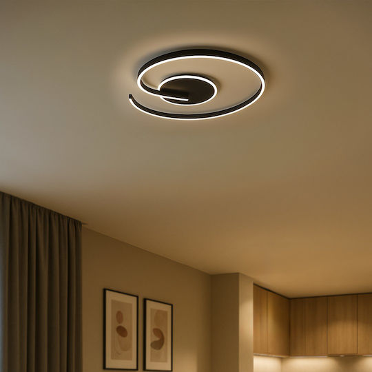 Eko Light Πλαφονιέρα Οροφής Μαύρη με Ενσωματωμένο LED