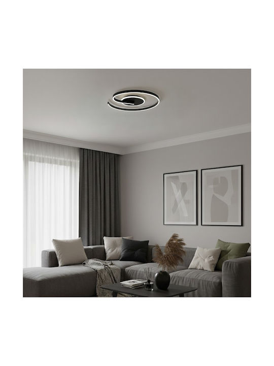 Eko Light Πλαφονιέρα Οροφής Μαύρη με Ενσωματωμένο LED