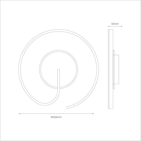 Eko Light Πλαφονιέρα Οροφής Μαύρη με Ενσωματωμένο LED