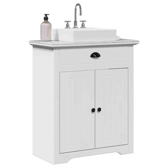 vidaXL Πάγκος με Νιπτήρα Μ70xΒ35xΥ80cm Λευκό
