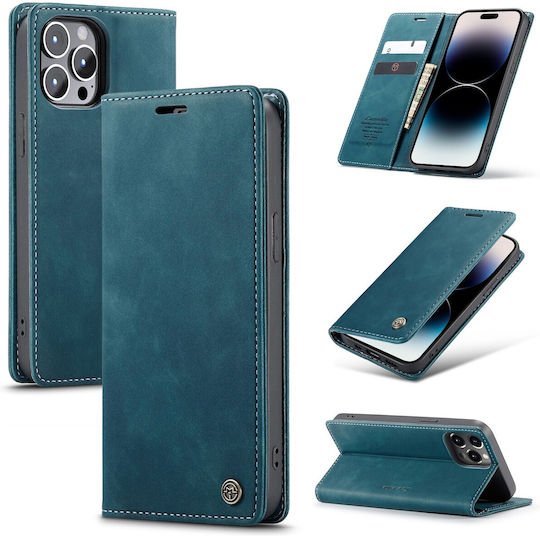 Caseme 013 Iphone 14 Pro Max Retro Leather Θήκη Βιβλίο Blue