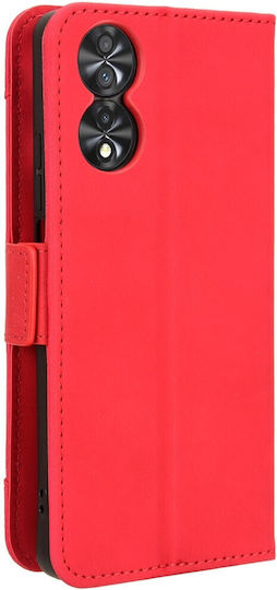 Tel1 TCL 40 NXTPAPER 4G Skin Feel Calf Card Slots Book Case Red