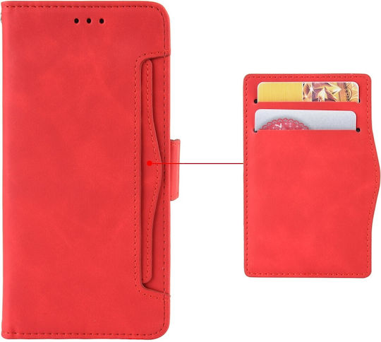 Tel1 TCL 40 NXTPAPER 4G Skin Feel Calf Card Slots Book Case Red